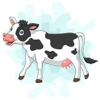 Happy cartoon cow isolated on white background vector