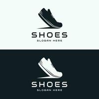 Men's shoe logo template design for running or sport.Logo for shoe shop, fashion and business. vector