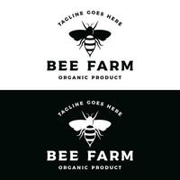 orgánico miel abeja retro logo diseño. logo para miel comercio, etiqueta, negocio. vector