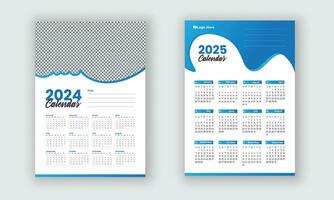 Calendar 2024, 2025  vector calendar design set. The week starts on Sunday or Wall calendars in a minimalist style