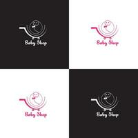 Baby shop modern minimal logo design vector template.