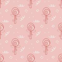 Delicious sweet seamless pattern of lollipops vector