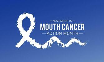 Mouth cancer action month is observed every year in november. November is mouth cancer action month. Vector template for banner, greeting card, poster with background. Vector illustration.