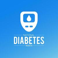 Diabetes awareness month is observed every year in november. November is Diabetes awareness month. Vector template for banner, greeting card, poster with background. Vector illustration.