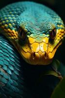 Exotic snake slithering on textured surface photo