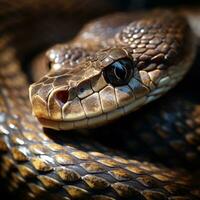 Exotic snake slithering on textured surface photo