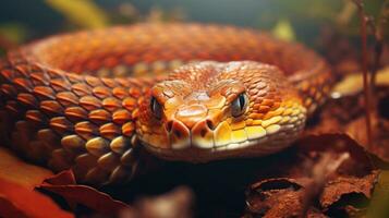 Exotic snake slithering on textured surface photo