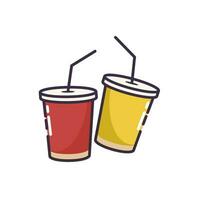 Free fast food drinks vector, colored drinks vector