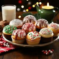 Delicious holiday treats and baked goods. photo