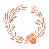 Abstract foliage wreath. Vector illustration.