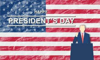 presidents day podium american flag vector