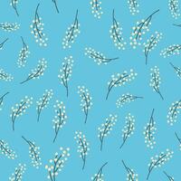 Spring seamless pattern with lily of the valley flowers. vector