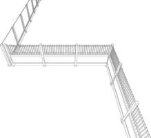 3D illustration of fence and wall vector