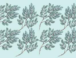 Leaf plant pattern vector for background with green soft color.
