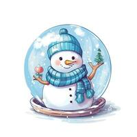 christmas snow character winter happy illustration merry holiday cartoon generative Ai. photo