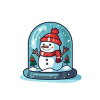 christmas snow character winter happy illustration merry holiday cartoon generative Ai. photo