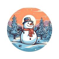 christmas snow character winter happy illustration merry holiday cartoon generative Ai. photo