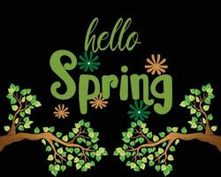 Hello Spring design vector