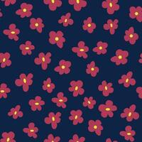 Floral vintage seamless pattern. Hippie flower power retro textile print. Groovy botanical wallpaper vector