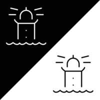 Lighthouse Vector Icon,  Outline style icon, from Adventure icons collection, isolated on Black and white Background.