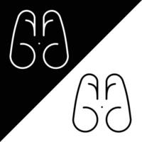 Binoculars Vector Icon, Outline style icon, from Adventure icons collection, isolated on Black and white Background.