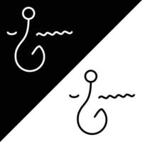 pescar vector icono, contorno estilo icono, desde aventuras íconos recopilación, aislado en negro y blanco antecedentes.