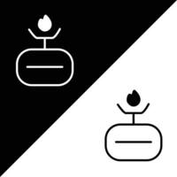 Camping gas Vector Icon, Outline style icon, from Adventure icons collection, isolated on Black and white Background.