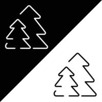 Forest Vector Icon, Outline style icon, from Adventure icons collection, isolated on Black and white Background.