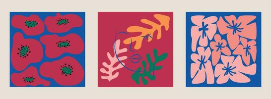 inspirado en matisse hembra cifras en diferente poses con flores en un minimalista estilo vector