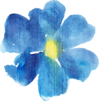 bleu fleur aquarelle élément png