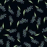 Spring seamless pattern with lily of the valley flowers. vector