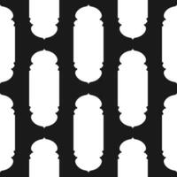 Black and white seamless pattern with islamic shape. Geometric monochrome design. Seamless vector background.