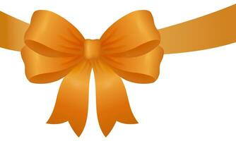 orange ribbon with bow vector