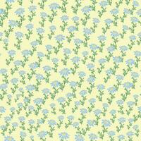 Seamless pattern Creative floral print with chamomile flowers, leaves in hand drawn style on a blue-turquoise background vector