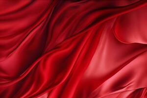 abstract luxury red silk fabric cloth or liquid wave or texture satin background. Neural network AI generated photo