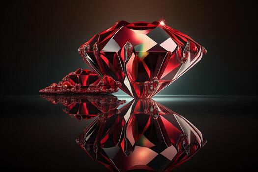 Ruby red on a dark background. Neural network AI generated photo