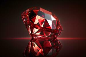 Ruby red on a dark background. Neural network AI generated photo