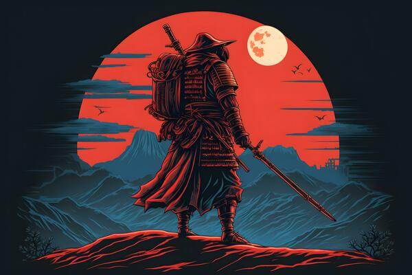 An Anime Samurai Poster , AI Generative Stock Illustration - Illustration  of fantasy, bushido: 275149909