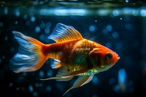 goldfish on a dark background. Neural network AI generated photo