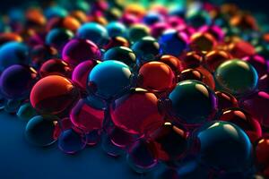 Iridescent acrylic drops abstract background. Neural network AI generated photo