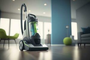 vacuum cleaner in the house cleaning concept. Neural network AI generated photo