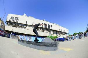 KHARKIV, UKRAINE - 27 MAY, 2018 Roller skating during the annual festival of street cultures photo