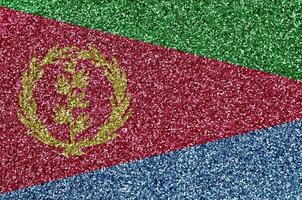 Eritrea flag depicted on many small shiny sequins. Colorful festival background for party photo