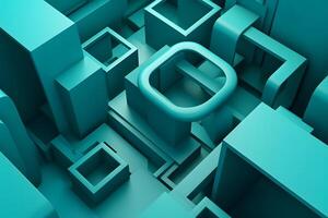 Turquoise abstract background. Neural network AI generated photo