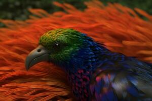 fantasía linda arco iris pájaro adecuado para niños libro. neural red ai generado foto