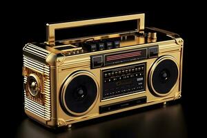 retro radio casete grabadora ghetto blaster neural red ai generado foto