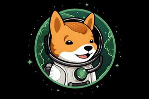 linda corgi perro astronauta. neural red ai generado foto