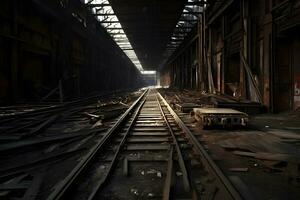 mía ferrocarril en subterráneo. neural red ai generado foto