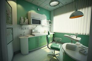 médico cosmetología o dental oficina. neural, ai, generado, artificial inteligencia, neuro foto