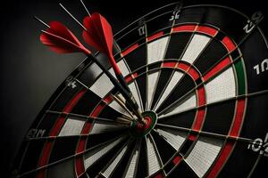 The darts isolated on black background. Neural network AI generated photo